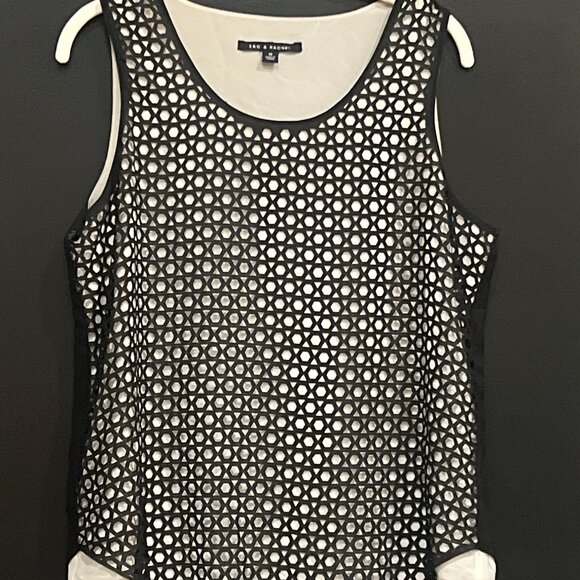 Zac and Rachel cut out black and white two layer tank top size M - Picture 1 of 4